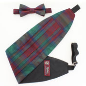 Cummerbund & Bowtie set, 100% Silk, Lindsay Tartan